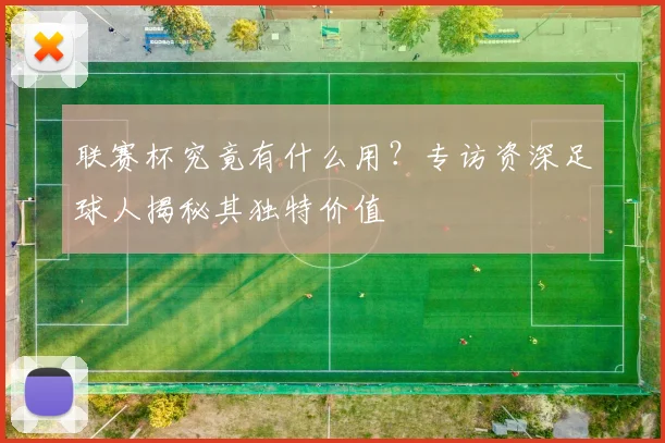 联赛杯究竟有什么用？专访资深足球人揭秘其独特价值