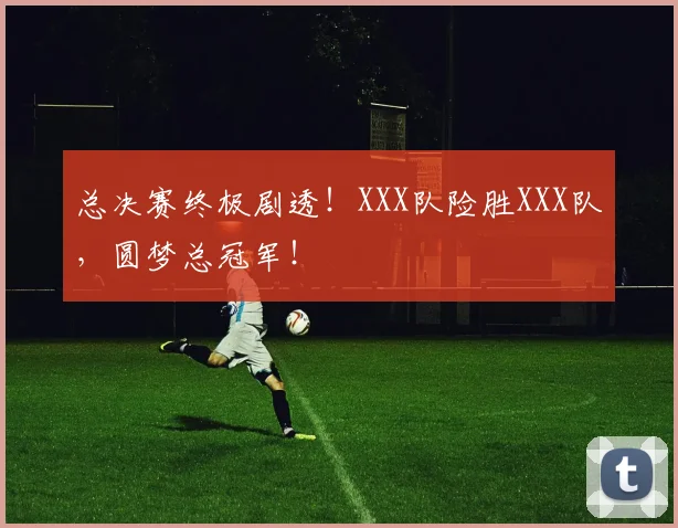 总决赛终极剧透!XXX队险胜XXX队,圆梦总冠军!